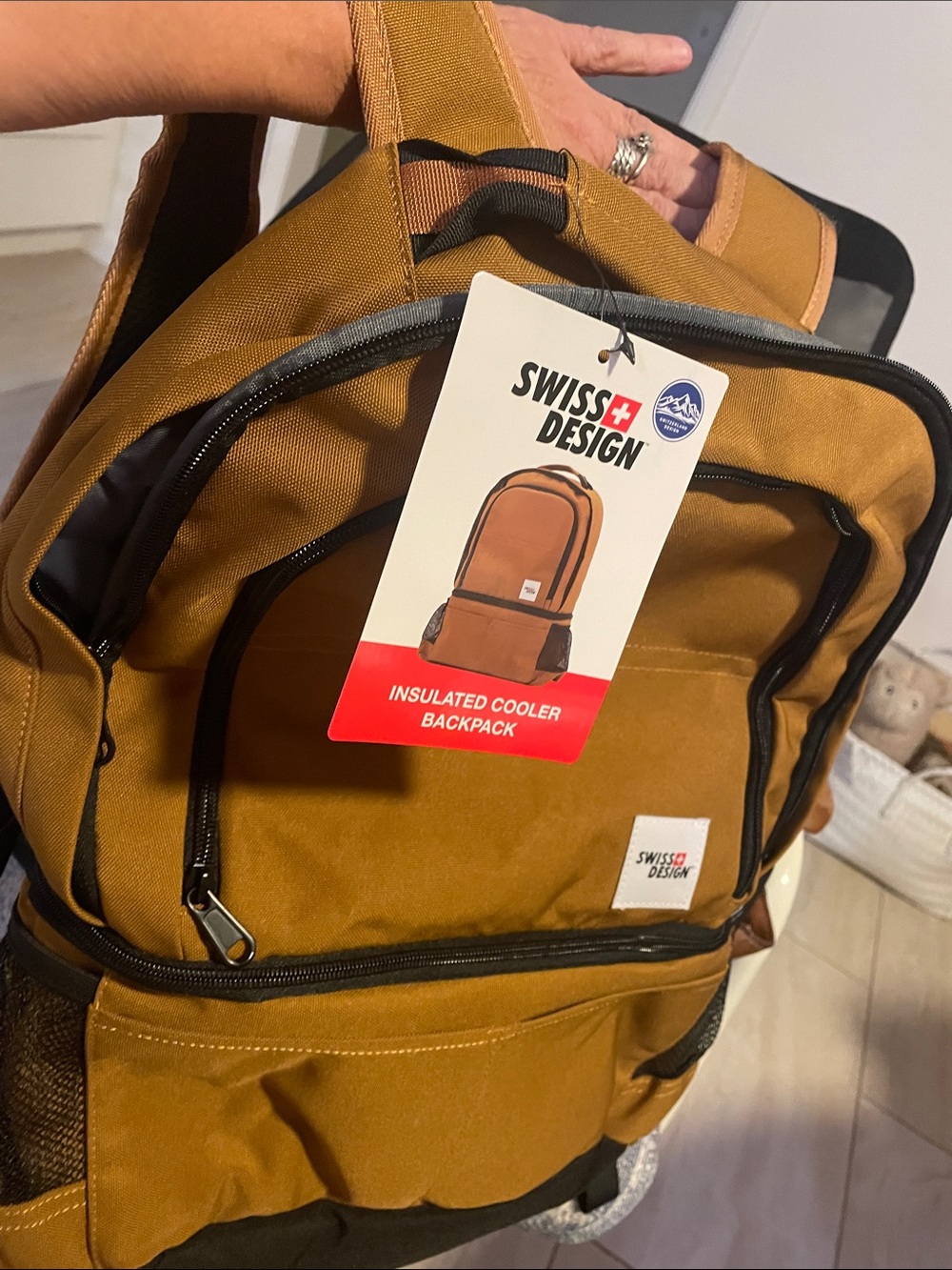 Insulated Cooler Backpack in Brown